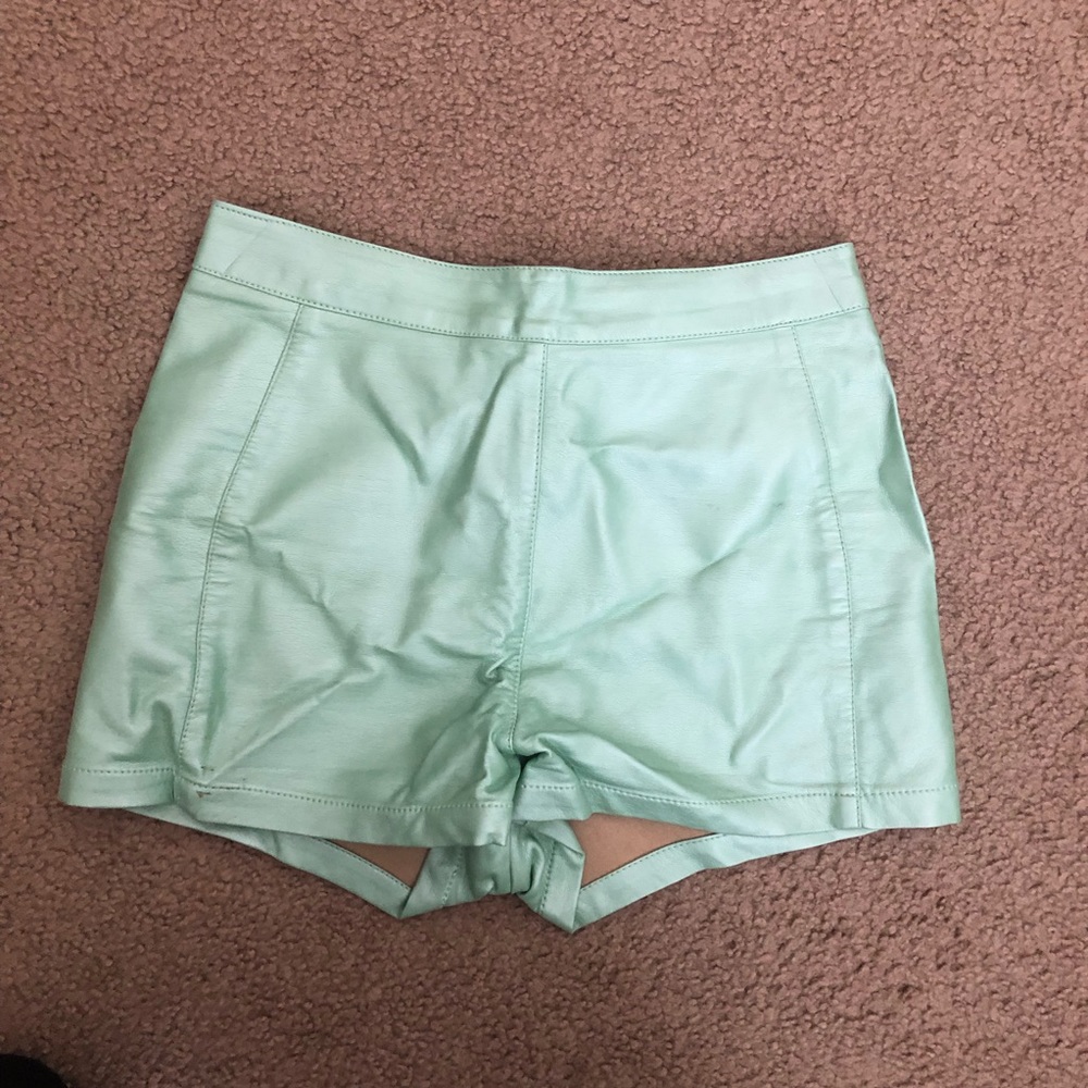 High waisted mint shorts